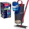 Vileda H2PrO Flat Mop sistema lavapavimenti a piastra piatta, con secchio lavapavimenti a doppia serbatoio, separa acqua pulita e sporca, 1,2 L per 60 m², compatto e salvaspazio, uso con una mano