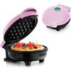 HIYAA Mini waffle per waffle classiche, piccolo waffle con rivestimento antiaderente, design retrò per compleanni, feste di famiglia