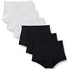 Amazon Essentials Culotte a Vita Alta in Microfibra Effetto Pesca Donna, Pacco da 6, Nero/Bianco, 44