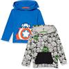 Amazon Essentials Disney | Marvel | Star Wars T-Shirt a Maniche Lunghe con Cappuccio Leggere Bambini e Ragazzi, Pacco da 2, Marvel Captain America, 9 Anni