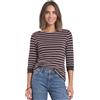 Street One Maglietta da donna con maniche a 3/4 con scollo a barca e righe | Vintage Blush 42