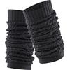 FALKE Fable Estate W Lw lana spessi tinta unita 1 paio, Scalda gambe Donna, Nero Black 3000, ONESIZE