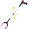 FGRHY Strumento telescopico per raccogliere rifiuti, lunghezza regolabile a 5 livelli (da 58 cm a 104 cm), bastone per raccogliere rifiuti, lavori in giardino e anziani (rosa)