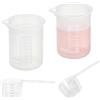 TLDBATICE 2 misurini in silicone da 150 ml con 2 cucchiai dosatori da 50 ml, ausilio dosatore per detersivo, dosatore per detersivo in polvere, misurino piccolo con scala per il fai da te, laboratorio