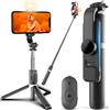 Retoo Asta telescopica per selfie stick Bluetooth, espandibile fino a 104 cm, girevole a 360°, telecomando senza fili, per smartphone, angolo di inclinazione 180°, colore nero