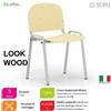 SEIPO LOOK WOOD LF0136G Sedie impilabile telaio grigio sedile e schienale in faggio SEIPO