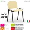 SEIPO LOOK WOOD LF0136N Sedie impilabile telaio nero sedile e schienale in faggio SEIPO
