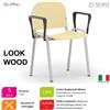 SEIPO LOOK WOOD LF0137G Sedie impilabile telaio grigio con copia di braccioli sedile e schienale in faggio SEIPO