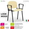 SEIPO LOOK WOOD LF0137N Sedie impilabile telaio nero con copia di braccioli sedile e schienale in faggio SEIPO