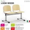 SEIPO LOOK WOOD LF0144G Panca 2 posti telaio grigio sedile e schienale in faggio SEIPO