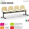 SEIPO LOOK WOOD LF0146N Panca 4 posti telaio nero sedile e schienale in faggio SEIPO