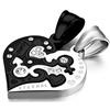 Flongo Collane Fidanzati per Coppie Amanti: Cuori Puzzle Divisi dell'Amore Eterno, in Acciaio Inossidabile, Regalo per San Valentino e Natale
