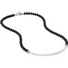 GAVU Collana Yin Yang da Uomo con Perle di Conchiglia e Perline di Onice 60cm