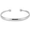 Silverly Bracciale Rigido Conico in Argento Sterling 925 per Donna | Braccialetto Curvo Piatto Impilabile con Estremità a Sfera | Braccialetto Semplice Regolabile in Argento Massiccio