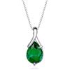 Bellitia Jewelry Collana Pendente con Pietra Naturale a Forma Pera, Collana con Ciondolo Smeraldo Verde da donna, Collana in Argento Sterling 925 con Pietre Preziose, Gioielli da donna