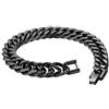 Flongo Bracciale da Uomo Hip Hop Catena d'oro Grande Bracciale in Acciaio Inossidabile, 21CM Catena de Motocicleta Biker Stile Punk Rock, Regalo di Natale San Valentino