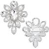 FINGERINSPIRE 2 Pz Spilla in Cristallo con Strass in Vetro 45x57mm in Lega D'Argento A Forma di Fiore con Strass Trasparenti Elegante Spilla Scintillante per Giacche da Donna, Sciarpe e Cappelli