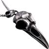 Generic Collana con corvo in argento sterling 925 per uomo e donna, corvo punk rock - pendente con testa di uccello, gioielli con ciondoli a forma di animale Halloween Natale