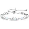 FANCIME Bracciale tennis con opale, pietra del mese di ottobre, in argento sterling con maglie regolabili da 9x7 mm - Gioielli di alta gamma - Regali di compleanno per donne, mamme, mogli e lei.