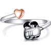 YFN Gatto, Elefante, Koala, Pinguino, Rana, Bradipo, Panda Anello in argento Sterling 925 Anello con estremità aperta Misura regolabile Gioielli di animali carini per uomini e donne