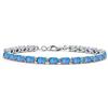Bling Jewelry Bracciale Da Tennis In Opale Blu Creato Con Semplice Filo Per Donne In Argento Sterling .925 Pietra Di Nascita Di Ottobre 7-7.5 Pollici