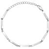 Breil, Collezione Edge of Light, Bracciale Uomo in Acciaio Lucido con Maglie Rettangolari, Chiusura a Moschettone, Lunghezza Regolabile Fino a 22 cm