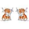 LINSTER Orecchini di dinosauro coccinella pinguino mucca delle Highland elefante koala lontra marina mucca in argento sterling 925 orecchini a bottone con animali carini gioielli regali per bambine e figlie