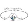Flongo Christian senape gioielli per le donne: collana orecchini di montagna braccialetto set di senape chicco abalone conchiglia colorato acciaio inossidabile religione ispirazione regali cristiani