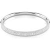 Swarovski Sublima Snow Pavé - Bracciale rigido da donna, placcato al rodio, grande, con cristalli, senza pietre preziose, Grande, Cristallo, Nessuna pietra preziosa