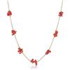 Nanna Folk - Collana Fidji - Corallo rosso - Ciondolo donna placcato oro - argento vermeil