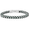 Breil, Collezione Shackle, Bracciale Uomo, Catena in Acciaio Lucido Intrecciata con Filo in Nylon Colorato, Chiusura con Pulsante, Idea Regalo Uomo, Circonferenza 18 cm, Taglia S