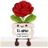 Giftasy Regalo Anniversario Matrimonio, Regalo Fidanzata - Rosa All'Uncinetto