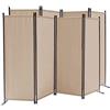 QUICK STAR 2 Pezzi Paravento da Giardino 220 x 165 cm 4 parti pieghevole Divisorio in Tessuto Balcone Protezione della Privacy Beige