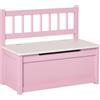 HOMCOM Cassapanca per Bambini 2-5 Anni, 60x30x50cm, Rosa e Bianco