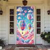 YJSZY Copertura Per Porta,Viola Blu Cielo Stellato Galassia Universo Door Cover,90 X 210 Cm,Con Elastico,Coperture Per Porte Decorative D'Ingresso,Giardino,Cortile,Decorazioni Per Feste (Palloncino)