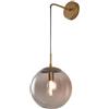 MZStech Lampada da parete industriale vintage 15 cm vetro globo goccia a parete apparecchio camera da letto corridoio lampada da parete retrò sfera di vetro grigio (Grigio)