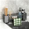 Swhiue Organizer Lavello in Acciaio al Carbonio - Porta Spugne e Sapone