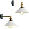 LEDSone Retro Modern Wall Light Lamps, Metal Swing Adjustable E27 Wall Mount Sconce, Vintage Industrial Indoor Reading Lamp for Bedside, Living Room & Kitchen (Bianco)
