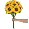 Fairblo 12 Pezzi Fiori Finti Girasoli Bouquet Fiori Finti Realistici 66 cm | Fiori Artificiali Decorativi Gialla Girasoli Artificiali a Stelo Lungo per Decorazione Vasi Alti Matrimonio Compleanno