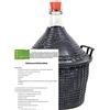 Lucky Tierbedarf Damigiana di vino con cestino di plastica + bottiglia di vetro con tappo di gomma damigiana 15 l.