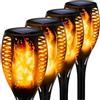 Facarler 33 LED Lampada solare Fiamma Impermeabile IP65 Illuminazione Solare Fiamma Vacillante Decorazione per Giardino, Patio, Percorsi, Prato, 4 Pack