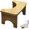 WIYETY Sgabello WC in legno, per adulti e bambini, 37 × 20 × 17 cm, ergonomico, per il bagno, in legno
