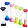 XCOZU 6 Pezzi Timer Clessidra Bambini, Plastica Colorata Orologi a Clessidra Timer di Sabbia 30 Sec 1 Minuto 2/3 / 5/10 Minuti per Spazzolini, Cucina