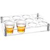 AHANDMAKER Supporto per 12 bicchieri in acrilico trasparente, vassoio da portata per bicchieri da vino, birra e vino, organizer per bar, feste, club, famiglia, matrimoni, compleanni, lauree, feste