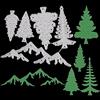 CRASPIRE Albero di Natale Tagli Fustellati in Metallo Foresta di Montagna Taglio Stencil Pianta di Pino Buon Natale Fustelle per Vacanze Album di Ritagli Fai-da-Te Goffratura Album Carta Fotografica