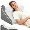 Nastopee Cuscino da lettura per letto e divano, cuscino ergonomico per schienale, cuscino a cuneo regolabile con memory foam per supporto alla schiena per rilassarsi, giocare, leggere o guardare la TV