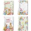 Arquiel Set di 4 Strofinacci Cucina Pasqua Coniglietto Cucina Strofinacci Cotone 100% Assorbente Gnomo Fiore Canovacci Cucina Decorazione Regali di Vacanza per Cucina 48 cm x 70 cm