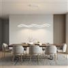 MOKEKA Lampadario LED a Sospensione Moderno con Design a Onda Lineare, Lampada a Soffitto 48W 3840LM, Luce in Alluminio per Tavolo da Pranzo, Isola Cucina, Soggiorno (3000K-Luce Calda)