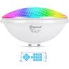 KWODE LED illuminazione della piscina PAR56, illuminazione della piscina di 36W RGB, IP68 luce temporizzazione 2/4/6H, controllo dell'interruttore delle luci della piscina del riflettore subacqueo