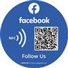 MESSAGENES | Adesivo Facebook con Smart QR e NFC | 1 Unità Rotonda | Aumenta i Follower in 1 clic | QR's Riutilizzabili ogni Volta che Vuoi | Ideale per Vetrine, Pareti o Finestre